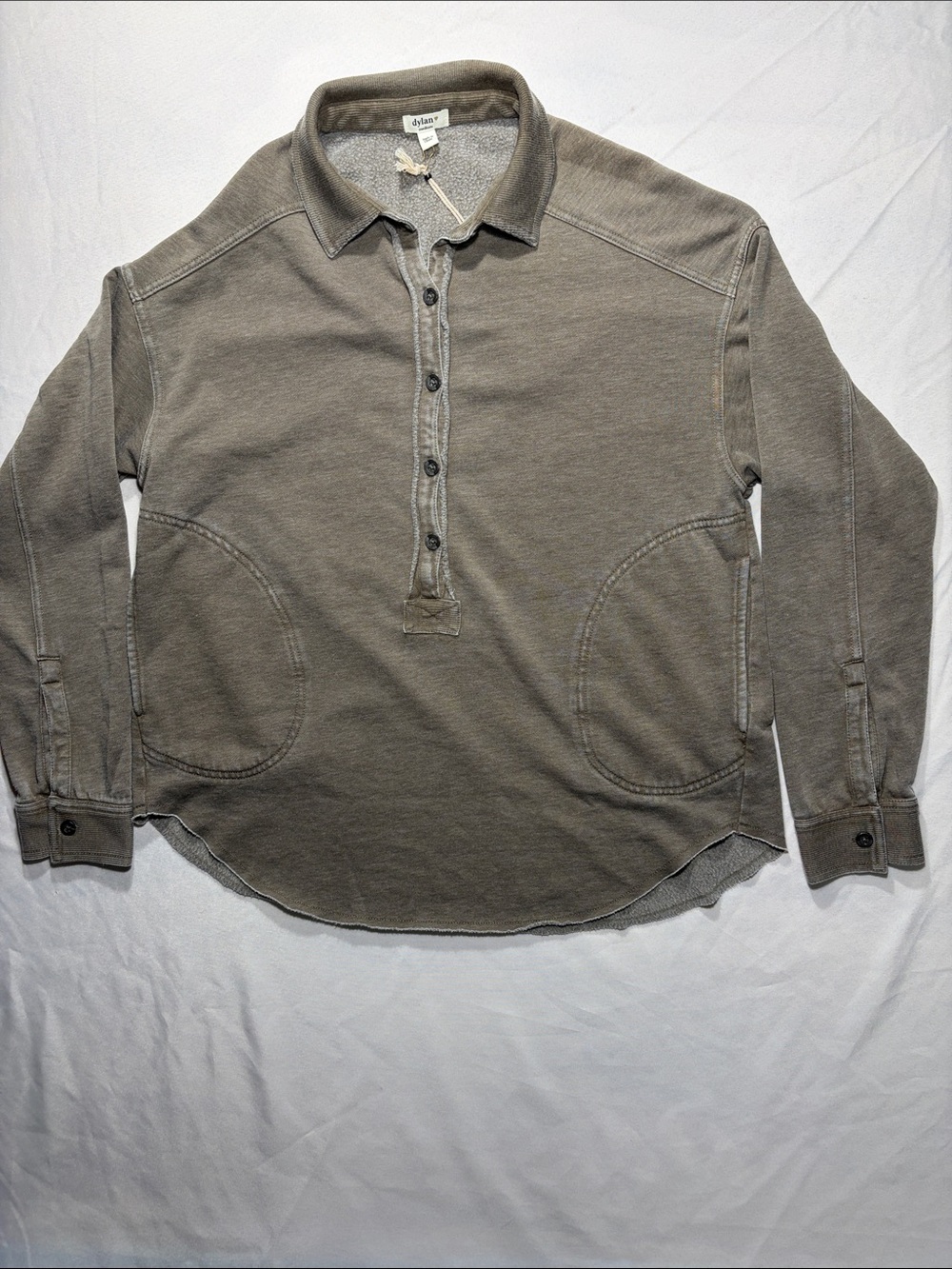 dylan Tan/Brown Heritage Pullover Collar Sweatshirt Hoodie